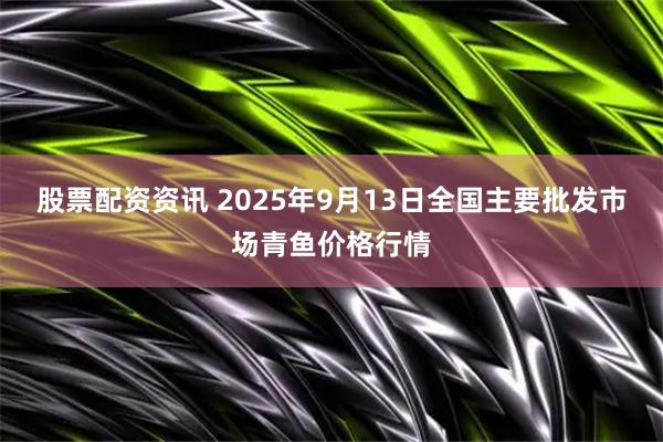 股票配资资讯 2025年9月13日全国主要批发市场青鱼价格行情