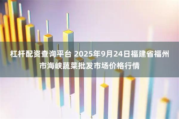 杠杆配资查询平台 2025年9月24日福建省福州市海峡蔬菜批发市场价格行情